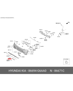 Genuine KIA Picanto MOULDING-REAR BUMPER,LH 86694G6AA0 Default