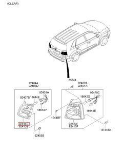 Genuine KIA Sorento LENS & HSG-RR COMB I/S LAMP,RH 924602P600 Default